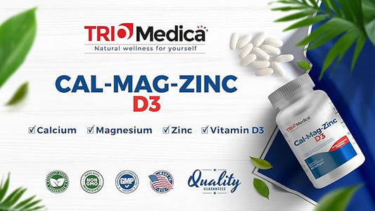 Cal-Mag-Zinc D3 Dietary Supplement (Calcium Magnesium D3) | 60 Softgels (60 Count 1))