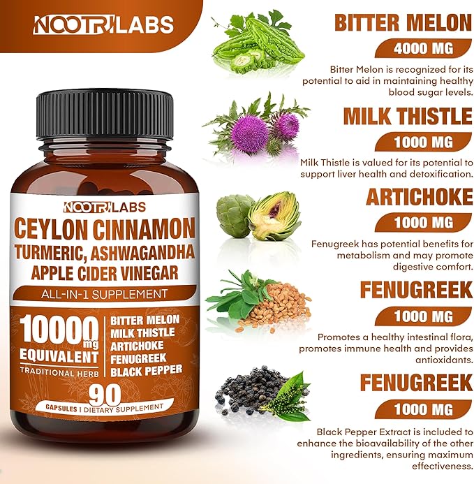 All-in-1 10000mg Highest Potency Ceylon Cinnamon, 90 Vegan
