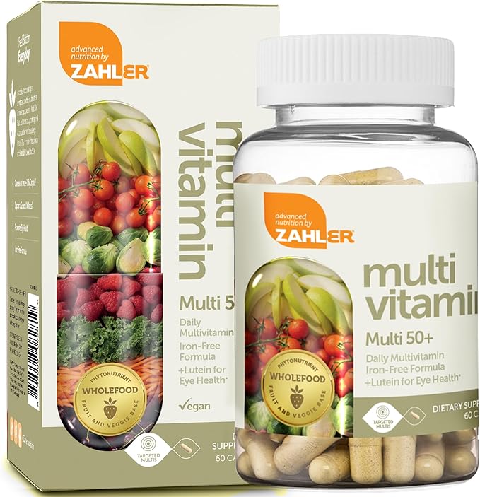 Zahler Multivitamin 50+, Iron-Free Formula + 60 Capsules.
