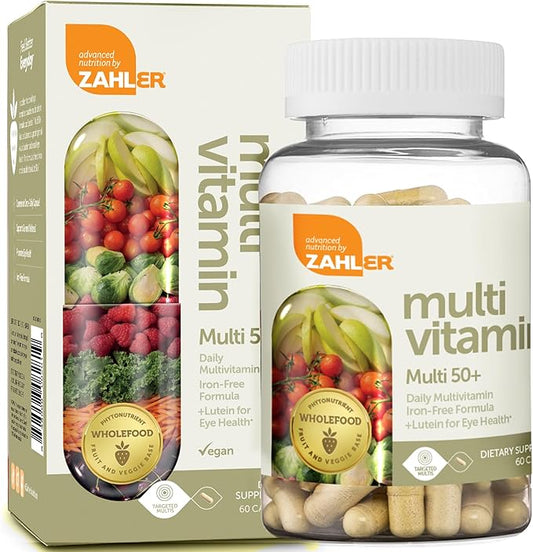 Zahler Multivitamin 50+, Iron-Free Formula + 60 Capsules.