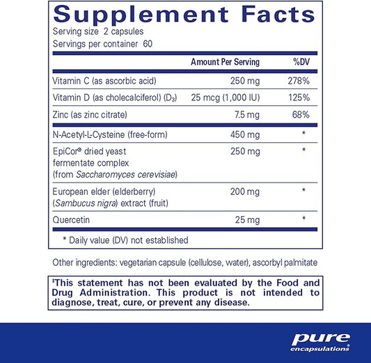 Pure Encapsulations PureDefense with NAC | Enhances First-Line Immune Defense and Upper Respiratory Health | 120 Capsules