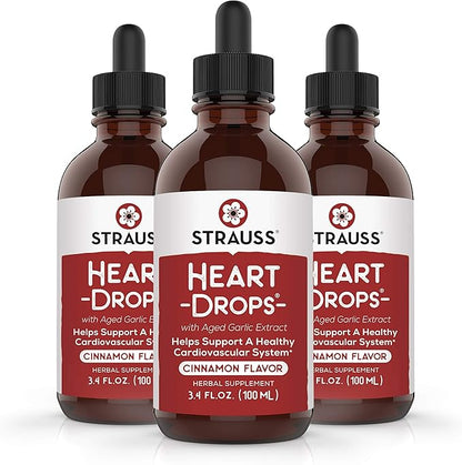 Strauss Naturals Heartdrops, Herbal Heart Supplements 3.4 fl