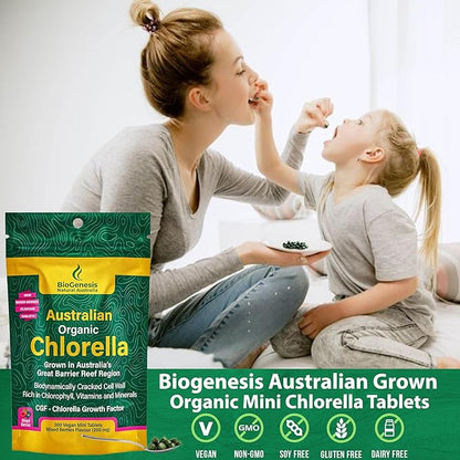 Organic Chlorella Mini Tablets, Australian (300, Mixed