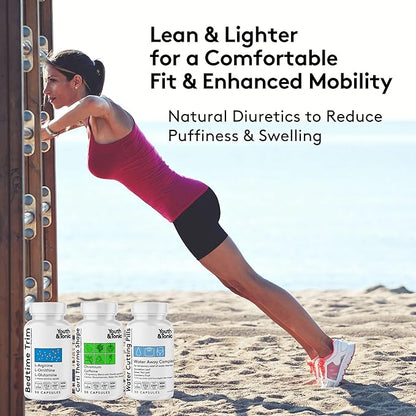 Youth & Tonic Lean Sculpt Defined Cleanse – Water Weight Away, Cortithermo Shape & Bedtime Trim for Detox Metabolism Bloating Energy & Dietary Discipline for Mindful Eating – 90 Pills for Women & Men