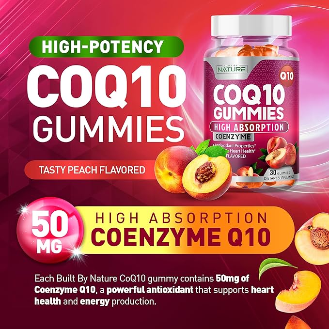 CoQ10 100mg Gummies, High Absorption Coenzyme Q10 Gummy, 30 Pectin