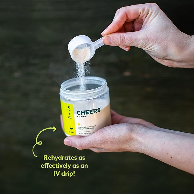Cheers Hydrate | Oral Rehydration Solution | Electrolytes for Rapid Hydration After Drinking | Lemon Lime Flavor | 24 Servings | Electrolyte Supplement with Sodium, Potassium, Glucose