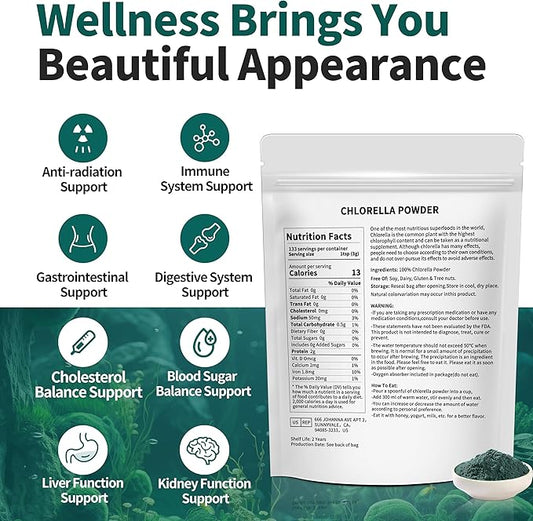 Chlorella Powder Natural with 12 oz