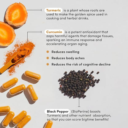 Turmeric Curcumin with Black Pepper 500mg Extract 95% Curcuminoids 60 capsules