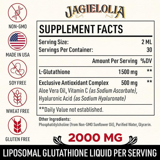 2000MG Liposomal Glutathione Liquid, Made in 20 Floz