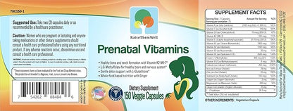 Physician Developed Prenatal Vitamin with Vitamins K2 MK-7, Methylfolate, and Glutathione | 150 Veggie Capsules