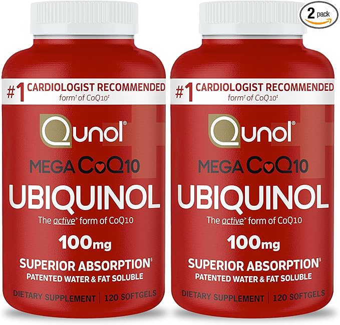 Qunol Mega Ubiquinol CoQ10 100mg Softgels- Q10 for 8 Month 120 Count 2)