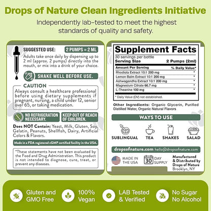 Ashwagandha Liquid Drops Infused with Magnesium, 60mL)