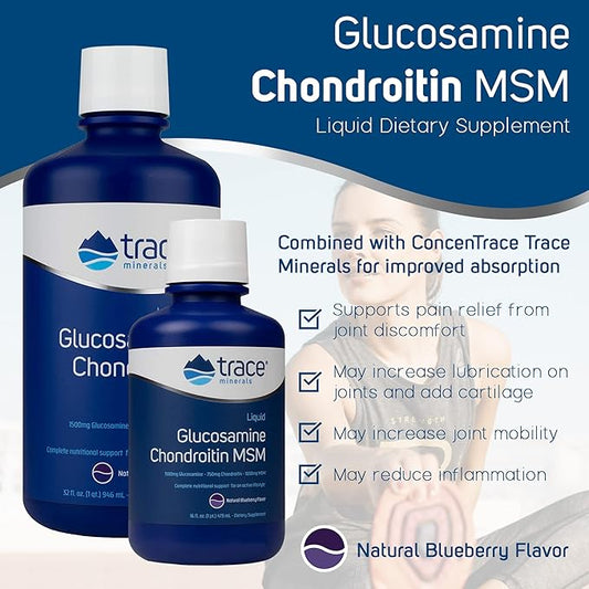 Trace Minerals | Liquid Glucosamine Chondroitin 32 Servings, 32 fl