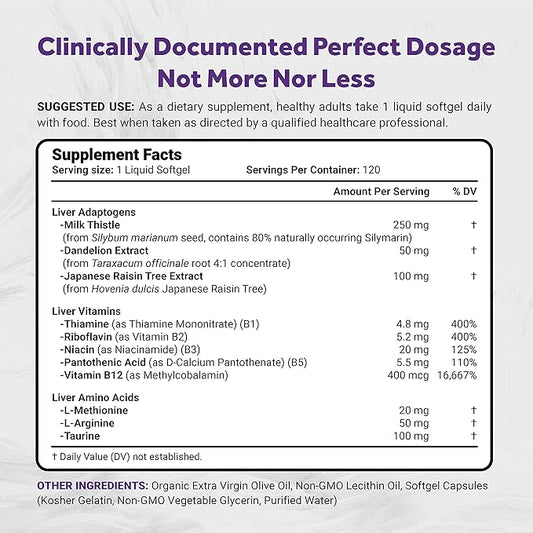Naturalis Silymarin Milk Thistle 1300mg Enhanced 13-in-1 Liver 120 Liver