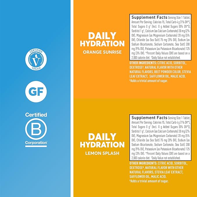 Nuun Hydration Daily, Wellness Electrolyte Tablets, Mixed Citrus, No Sugar, 5 Essential Electrolytes for Hydration, Vegan, Gluten Free, 4 Pack (40 Servings)