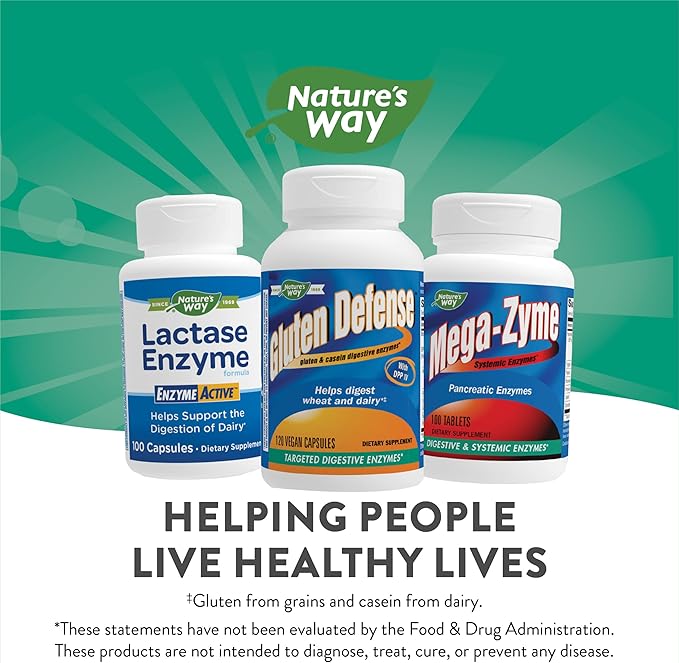 Nature's Way Gluten Defense Digestive Enzymes, 120 Vegan