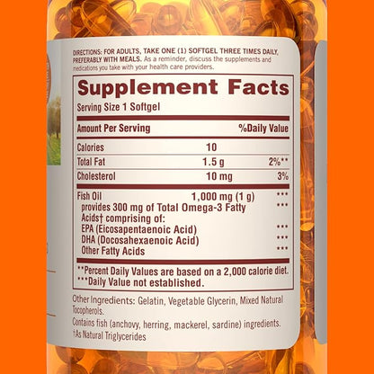 Sundown Fish Oil 1000 mg, Supports 72 Softgels