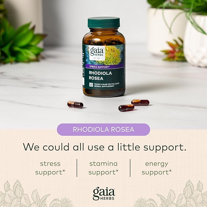 Gaia Herbs Rhodiola Rosea 60 Vegan (30-Day Supply)