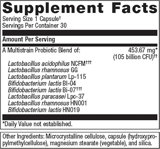 Metagenics UltraFlora BiomePro, Daily Multistrain Probiotic 30 Capsules, 1 Month