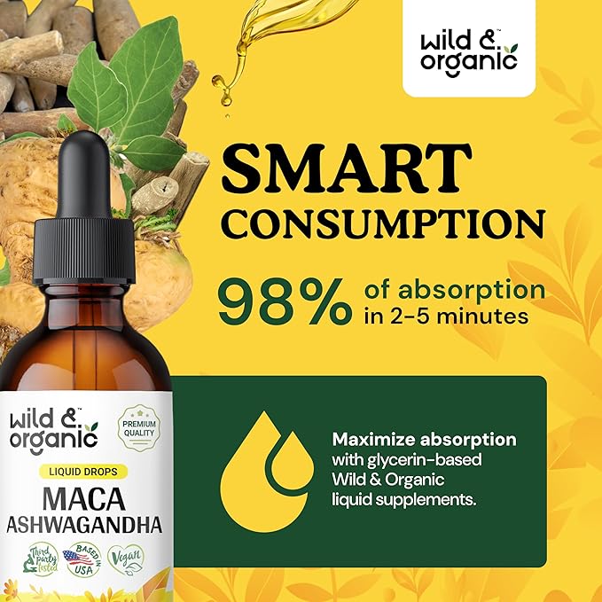 Maca Ashwagandha Drops Supplement 2 fl