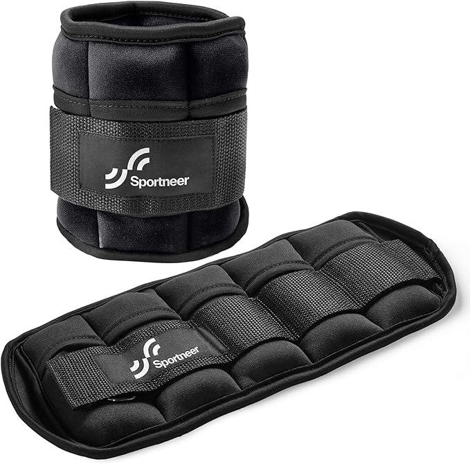 Sportneer Adjustable Ankle Weights for Women and Men 7 lbs/Pair Adjustable Leg Weights with Secure Straps, Strength Training Weighted for Yoga, Walking, Running, Aerobics, Gym, Physical Therapy