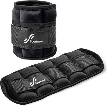 Sportneer Adjustable Ankle Weights for Women and Men 7 lbs/Pair Adjustable Leg Weights with Secure Straps, Strength Training Weighted for Yoga, Walking, Running, Aerobics, Gym, Physical Therapy