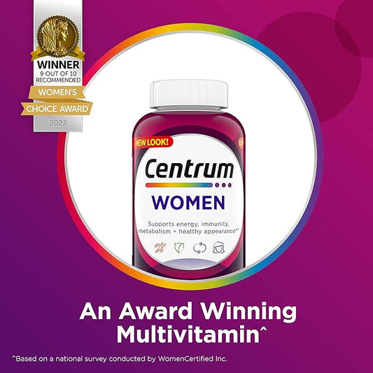 Centrum Multivitamin Tablet for Women, Multivitamin/Multimineral D3, B 200 Count