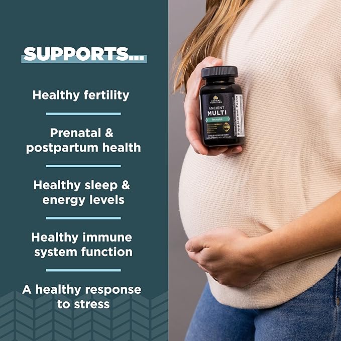 Ancient Nutrition Prenatal Vitamins, Multivitamin B12, Magnesium 90 Ct