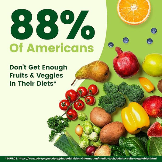 DailyBoost - 42 Different Whole Food Fruits and Veggies Supplement with Berries for Natural Energy Boost - Balance of 100% Fruit and Vegetables Capsules from Nature - Made in The USA