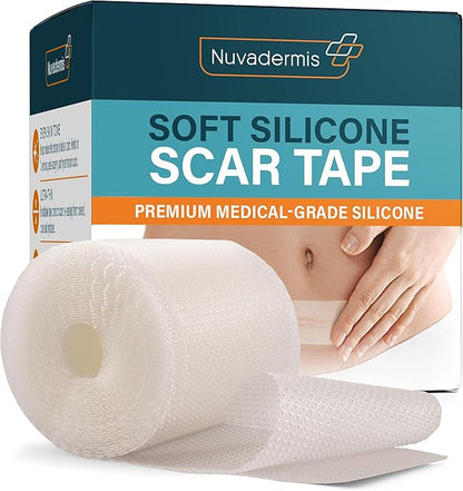 NUVADERMIS Clear Silicone Scar Tape 120" x 1.5" Roll