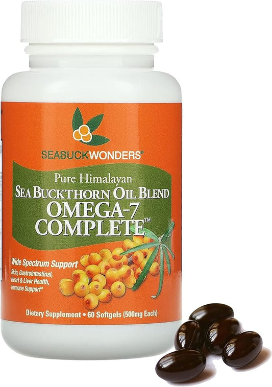 Sea Buckthorn Oil Blend, Omega-7 Complete, 60-Softgels (500mg (500mg Each)