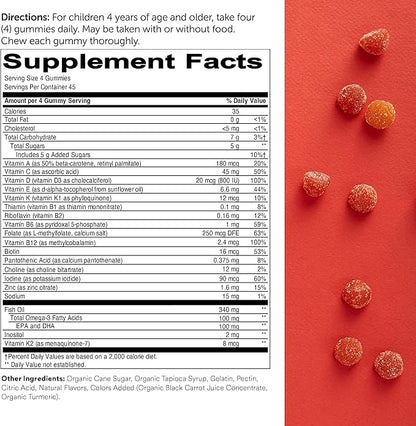 SmartyPants Kids Multivitamin Gummies and Probiotic 3 Fish D3, C, B12, B6, B6, Digestive (30 Day