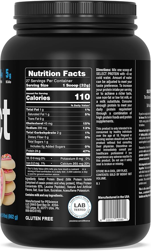PEScience Select Low Carb Protein Powder, 27 Serving,