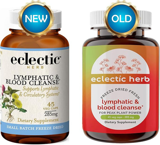 Eclectic Herb Lymphatic & Blood Cleanse | Freeze Dried Fresh, Whole Herbs, Naturally Concentrated | 45 Count
