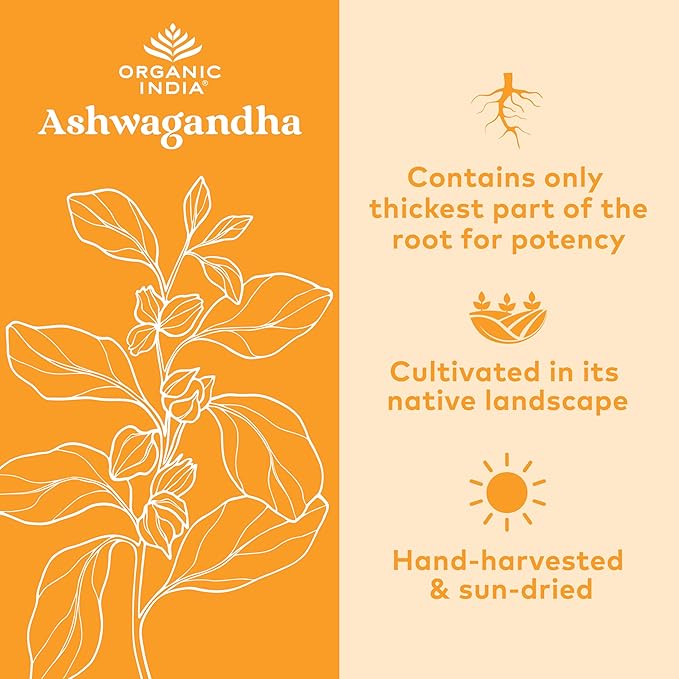 ORGANIC INDIA Ashwagandha Capsules 180 Capsules