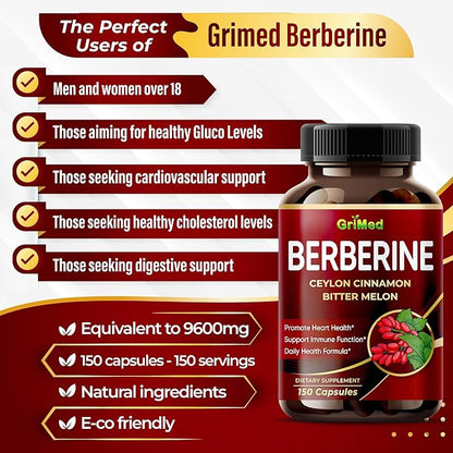 Berberine Supplement 9,500mg with Ceylon Cinnamon