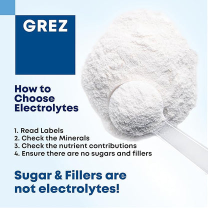 GREZ ELEC-Vital Electrolytes Powder No Sugar - Hydration Powder, Keto Electrolytes No Sugar - Complete Mineral Support, Sodium, Potassium, Magnesium, Zinc - - 30 Servings