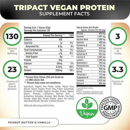TRIPACT Vegan Protein Powder, for Vegan 20 Servings