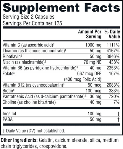 Twinlab Stress B-Complex Caps B12 and B6-250 Capsules
