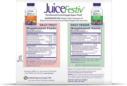 Natrol JuiceFestiv Daily Fruit & Veggie 60 Capsules 2), 30 30 Day