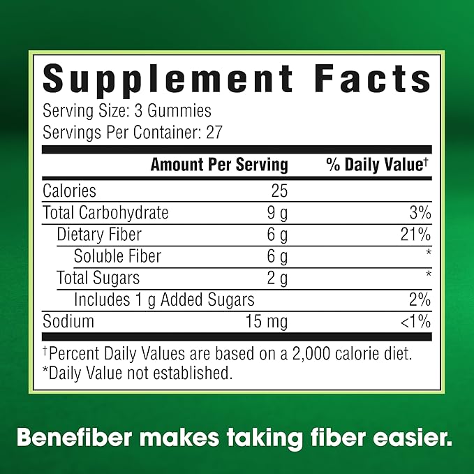 Benefiber Prebiotic Fiber Supplement Gummies 81 Count