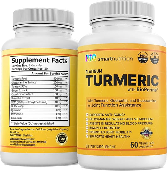 Rio Turmeric Platinum Supplement with Quercetin 60 Count