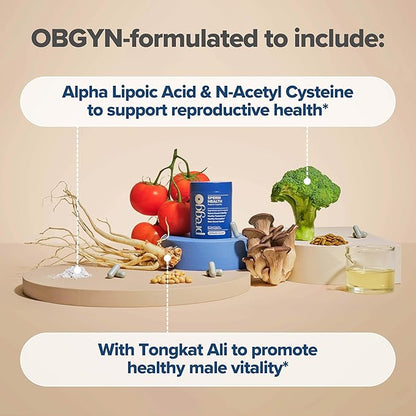 PREGGO Sperm Health Capsules for Men - OBGYN-Formulated for Improved Sperm Count & Motility with Tongkat Ali, N-Acetyl Cysteine, Alpha Lipoic Acid – Male Reproductive Health, 60 Count (Pack of 1)
