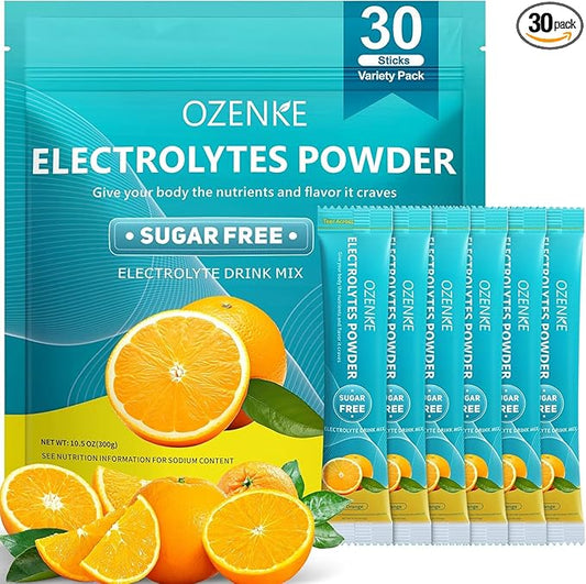 Electrolytes Powder Packets, 30 Sticks Hydration 0 Sugar 0 Calorie,