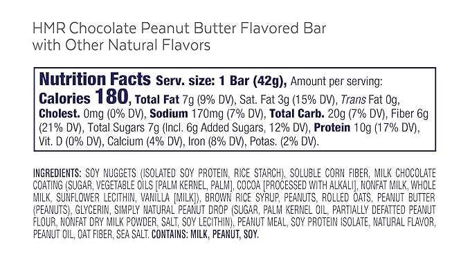 HMR Bar, Chocolate Peanut Butter Protein Bar 10g of 24 Count