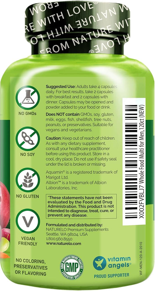 NATURELO Mens Multivitamins 120 Vegetarian