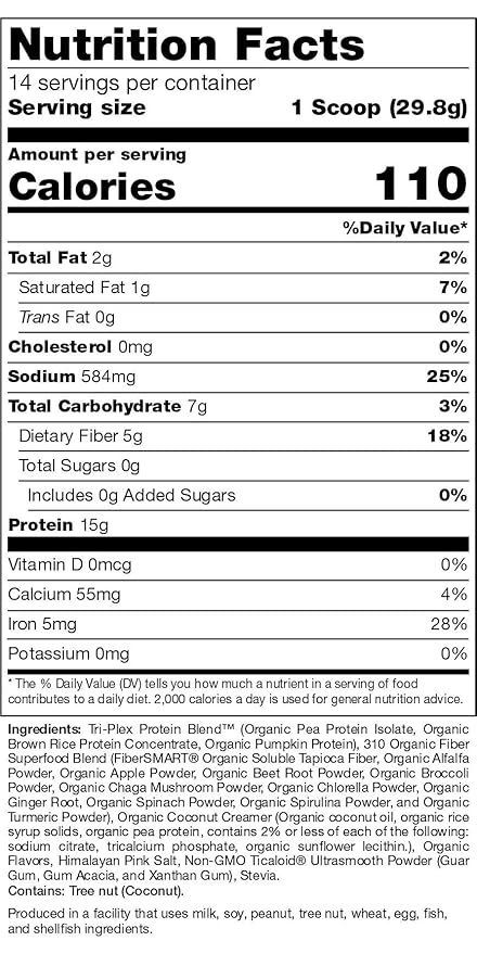 310 Nutrition - Vegan Organic Plant 0 Grams 14 Servings