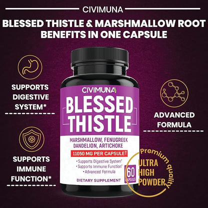 (2 Packs) Organic Blessed Thistle Capsules 11050mg 4 Months