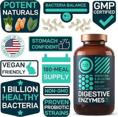 Digestive Enzymes with Probiotics and Prebiotics 180 Caps