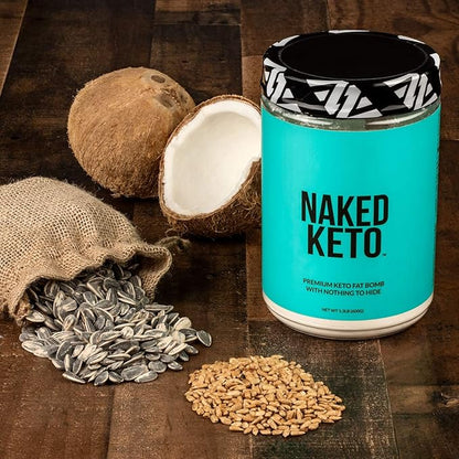 Naked Keto - Premium Keto Fat Bomb Powder - Unflavored - Only Two Ingredients - Gluten-Free, Soy Free Keto Supplement with No Gmos and No Artificial Sweeteners - 1.3 Lb